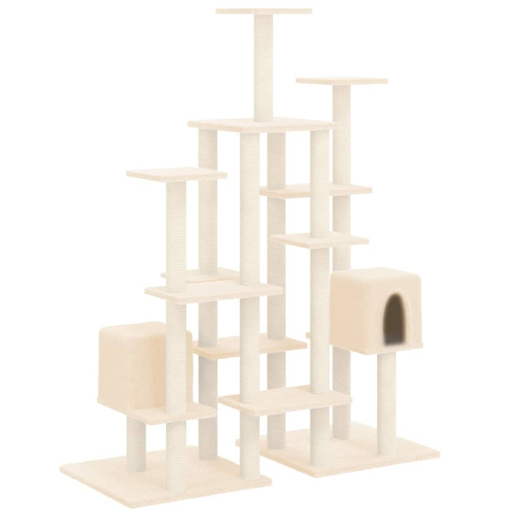 Vidaxl Rascador Para Gatos Con Postes De Sisal Color Crema 145 Cm_0