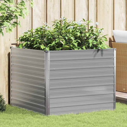 Jardinera Elevada 100x100x77 Cm Acero Galvanizado Gris_1