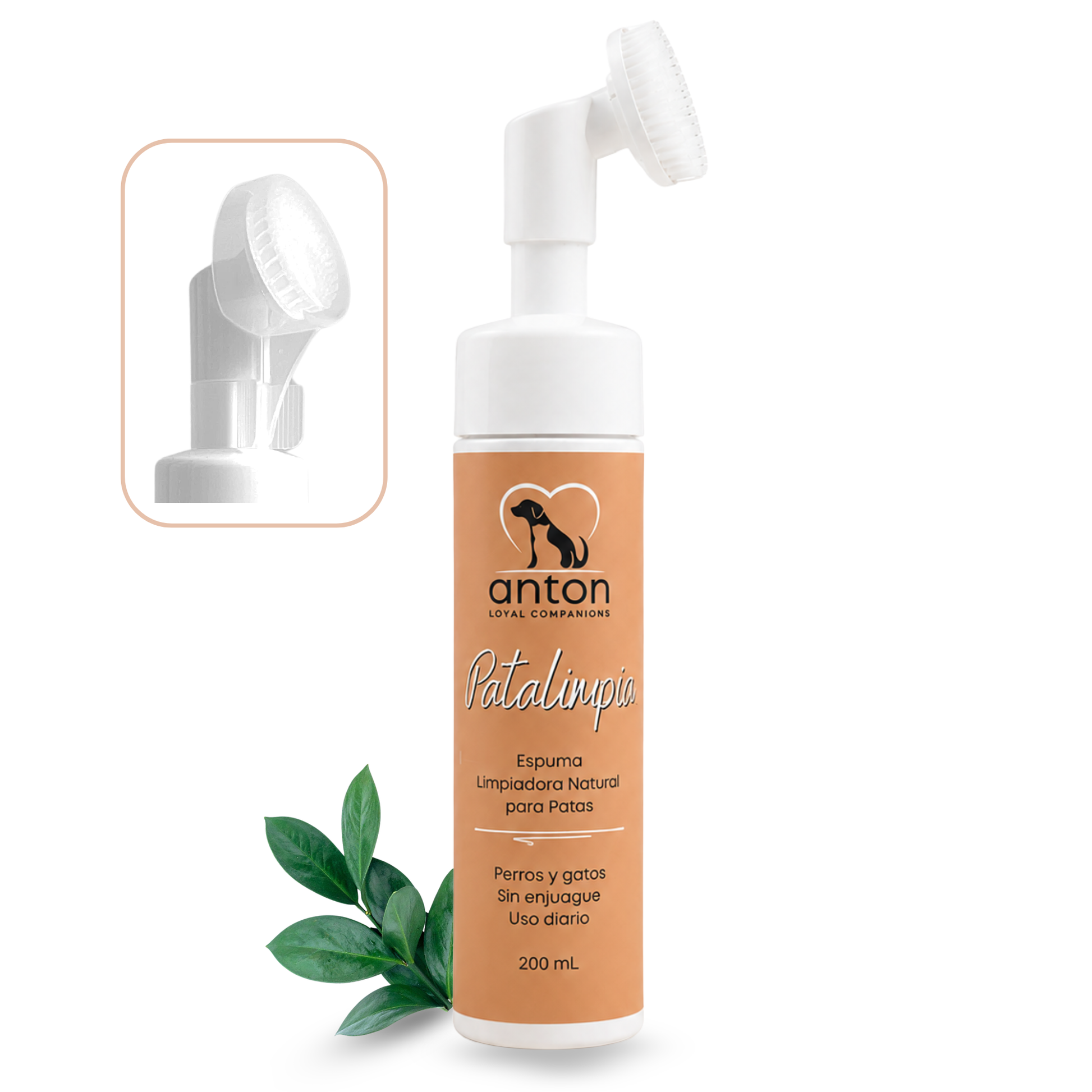 Espuma limpiadora natural para la higiene de las patas de perros y gatos – 200 ml_0