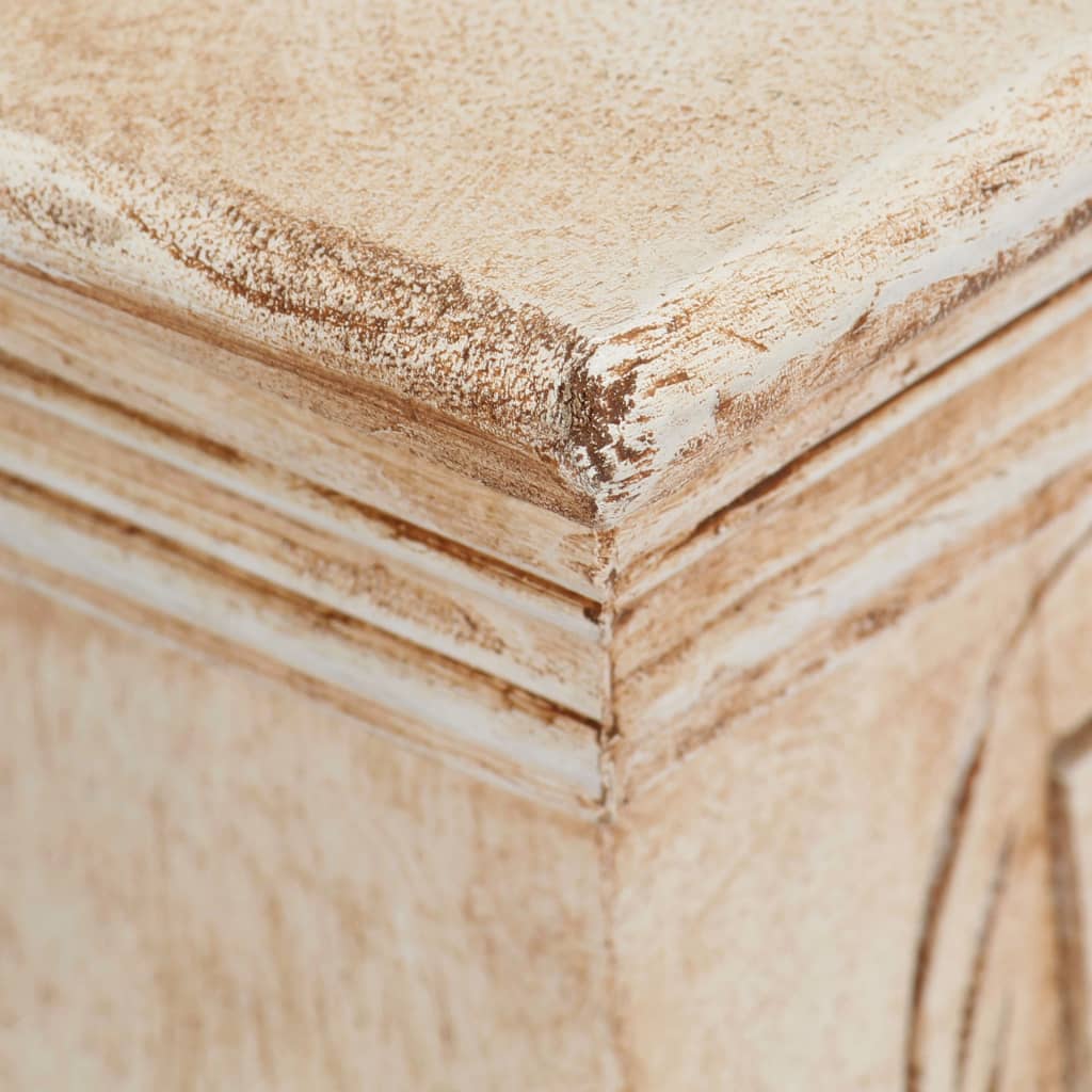 Mesita De Noche De Madera Maciza De Mango 40x30x50 Cm_4