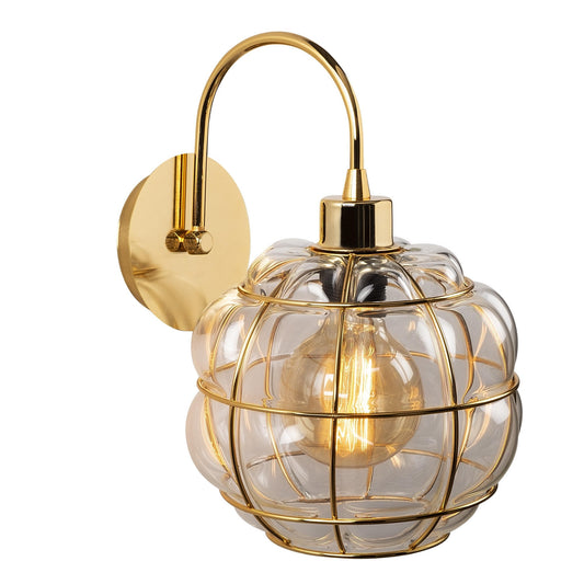 Aplique De Pared, Metal , Oro, 23x27x30, Casquillo E 27 Max 40 W_0