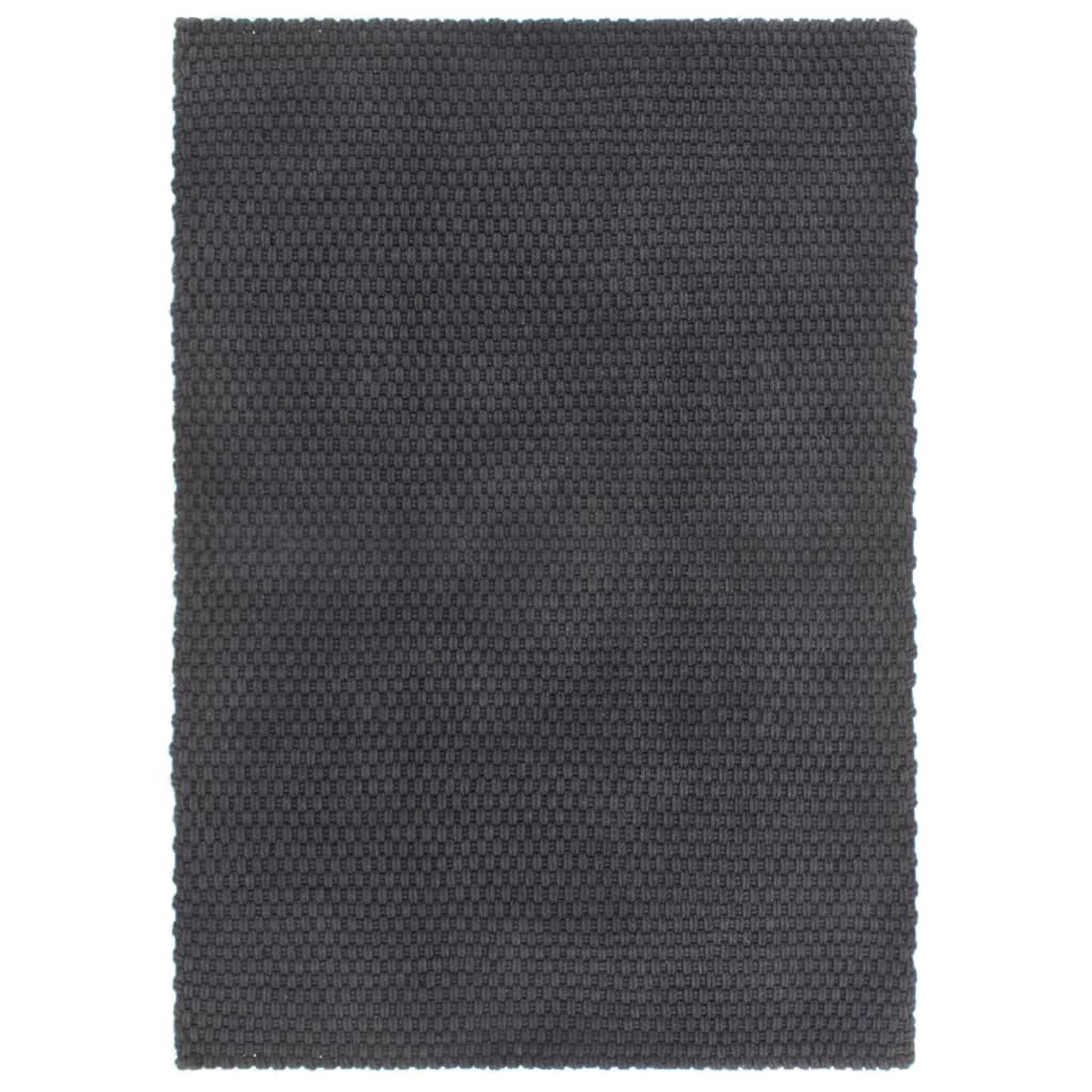 Alfombra Rectangular Algodón Antracita 160x230 Cm / Vetonek_0