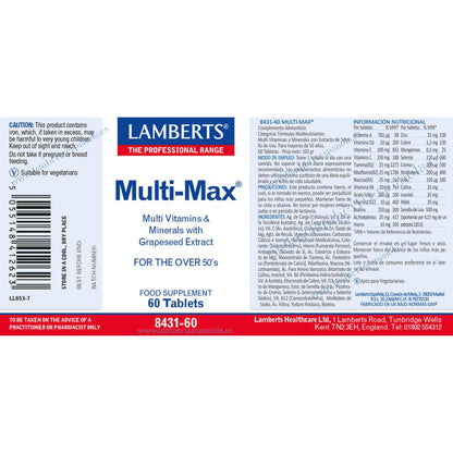 Multivitamínico Multi-Max® (para pessoas com mais de 50 anos), Lamberts, 60 comprimidos