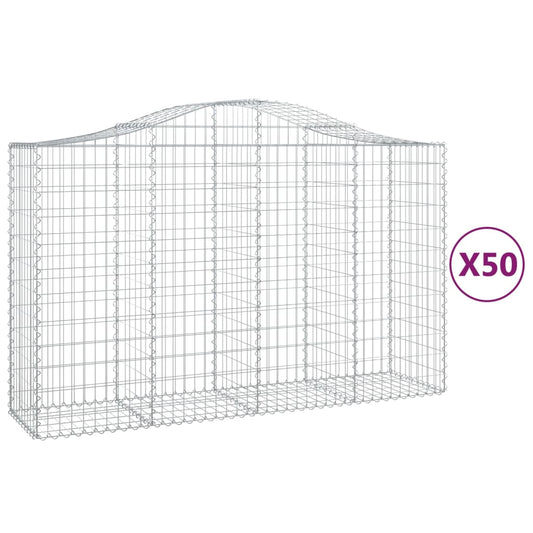 Cestas Gaviones 50 Uds Forma De Arco Hierro 200x50x120/140 Cm_0