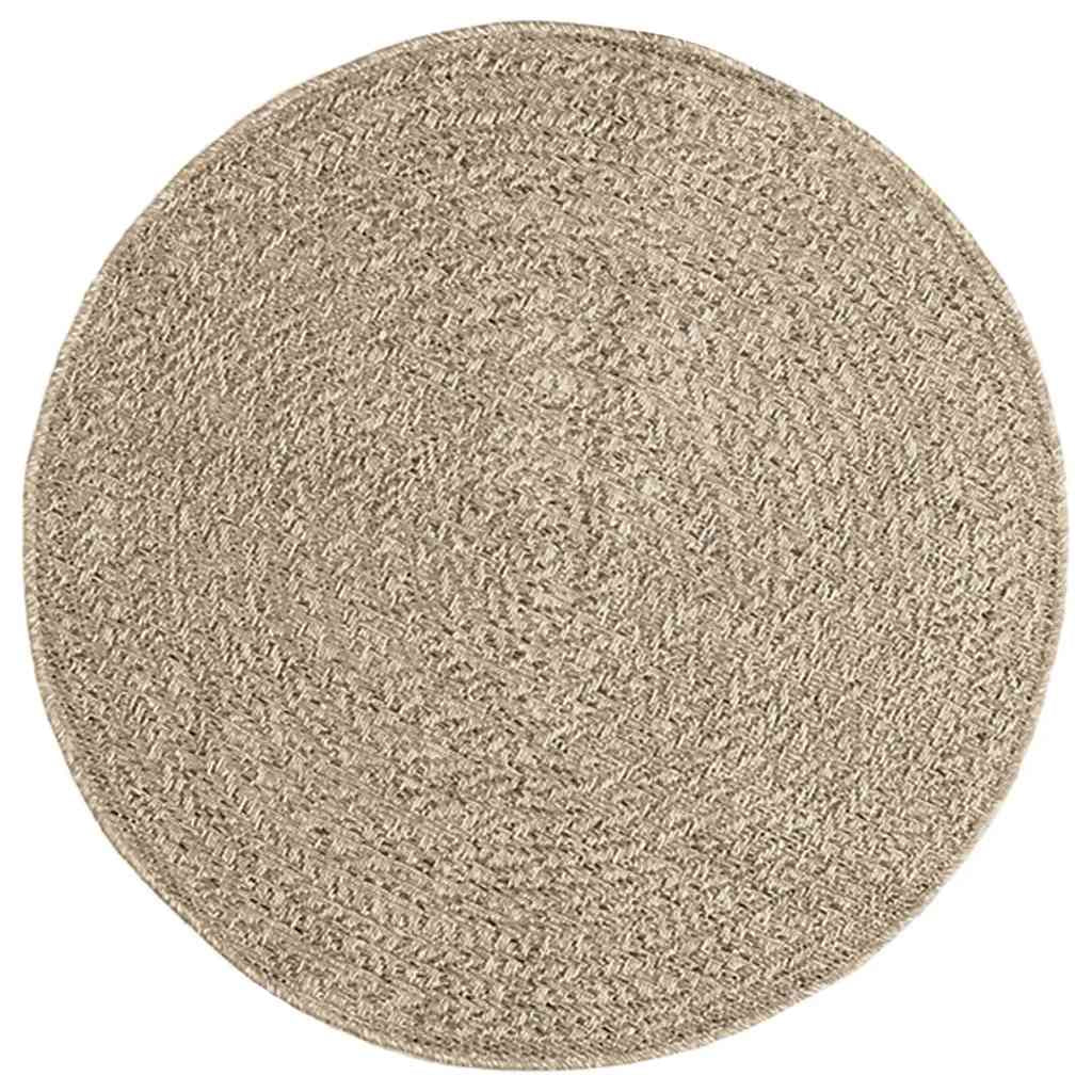 Vidaxl Alfombra Zizur Aspecto Yute Interior/exterior Beige Ø 90 Cm_0