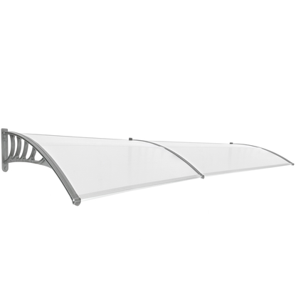 Tejadillo De Protección 300x90cm Marquesina Para Puertas Y Ventanas Gris_0