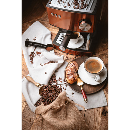Cafetera Espresso Manual 15 Bares 1,6 L, Brazo Doble Salida, Espumador Leche, Calientatazas Adler Ad4404cr Cobre_5