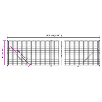 Cerca De Alambre Con Brida Gris Antracita 1x25 M / Vetonek_0