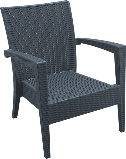 Siesta Exclusive Pack De 2 Sillones Miami Lounge Armchair Ratán Gris_0