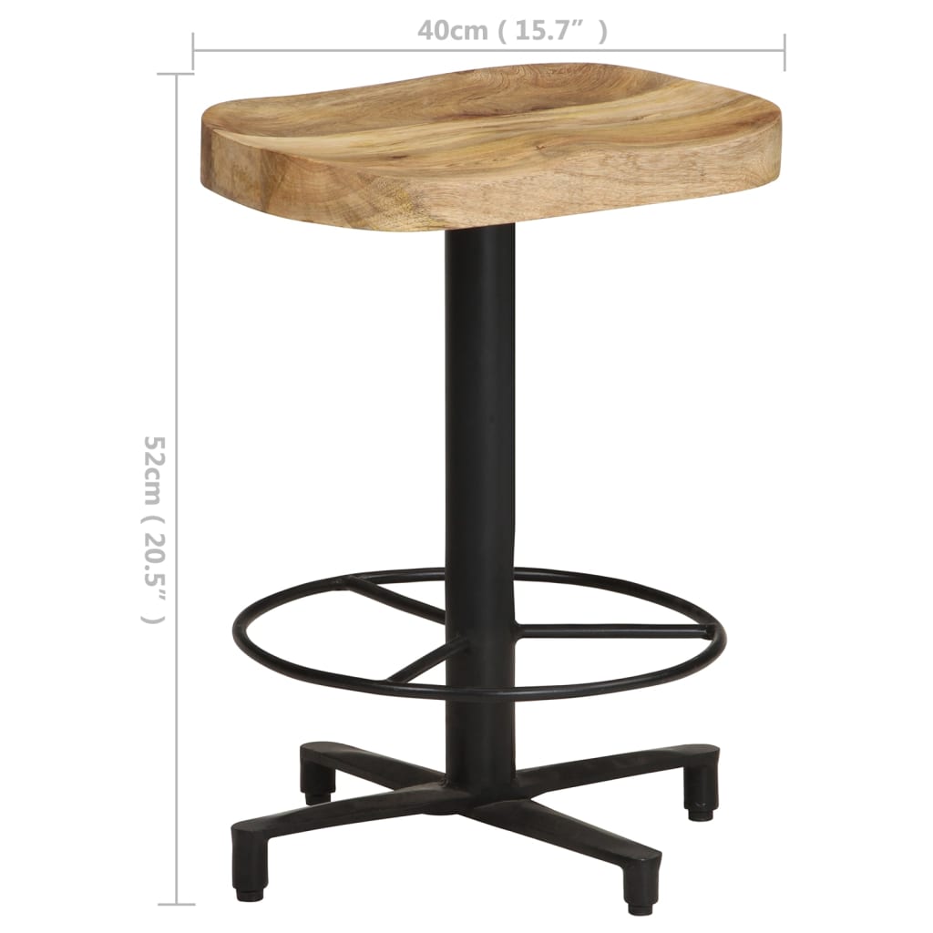Taburetes De Cocina 2 Unidades Madera Maciza De Mango 52 Cm_5
