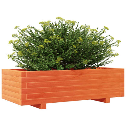 Jardinera De Madera Maciza De Pino Marrón Cera 90x40x26,5 Cm_3