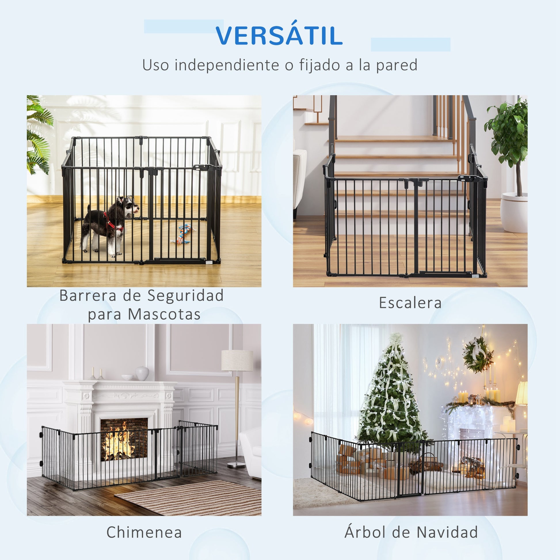 Pawhut Parque Para Perros Plegable 8 Vallas 60x76cm Con Puerta Y Doble Cerradura_3