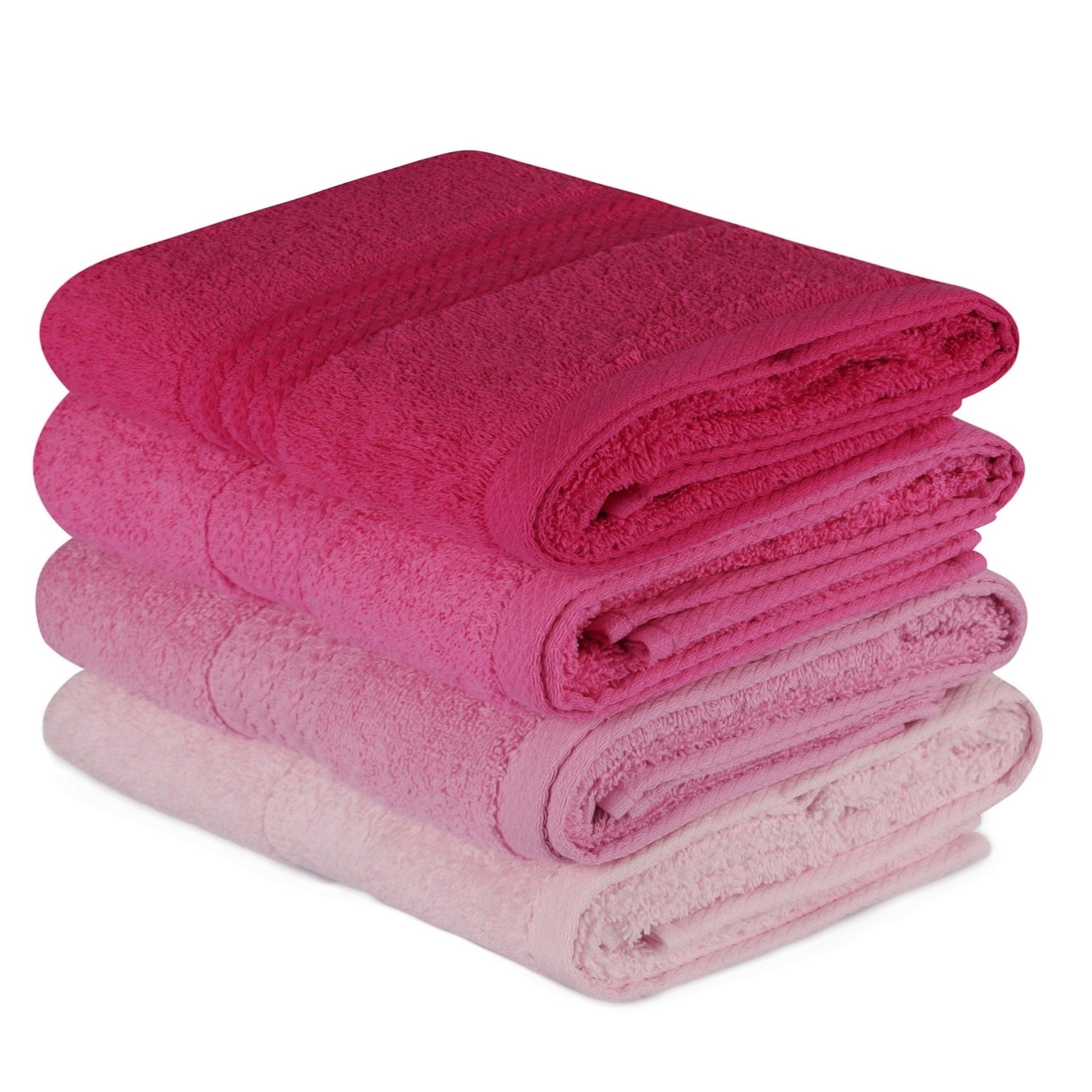 Juego De Toallas De Mano (4 Piezas) Rosa Claro, Rosa, Rosa Palo Y Fucsia_0