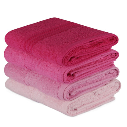 Juego De Toallas De Mano (4 Piezas) Rosa Claro, Rosa, Rosa Palo Y Fucsia_0