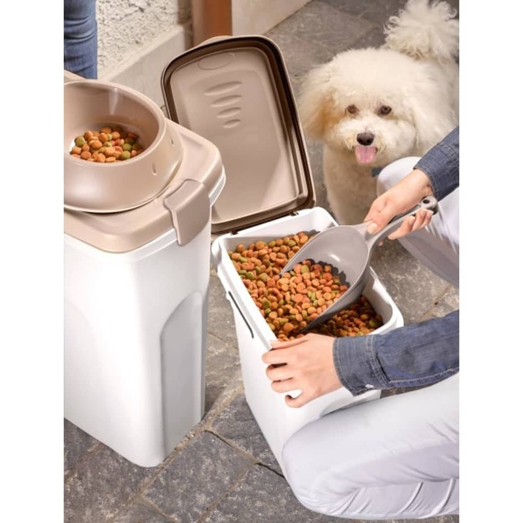 Kerbl Contenedor De Pienso De Mascotas Blanco Y Marrón 25l 39x24x51 Cm_1