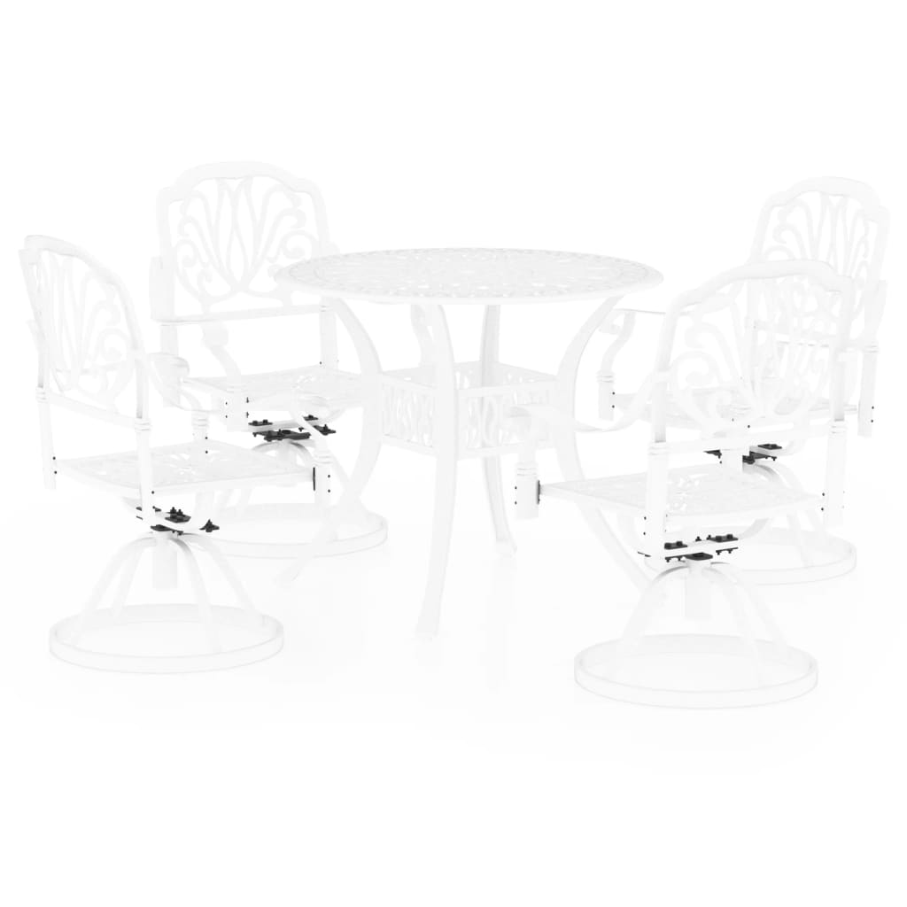 Vidaxl Mesa Y Sillas De Bistró 5 Piezas Aluminio Fundido Blanco_0