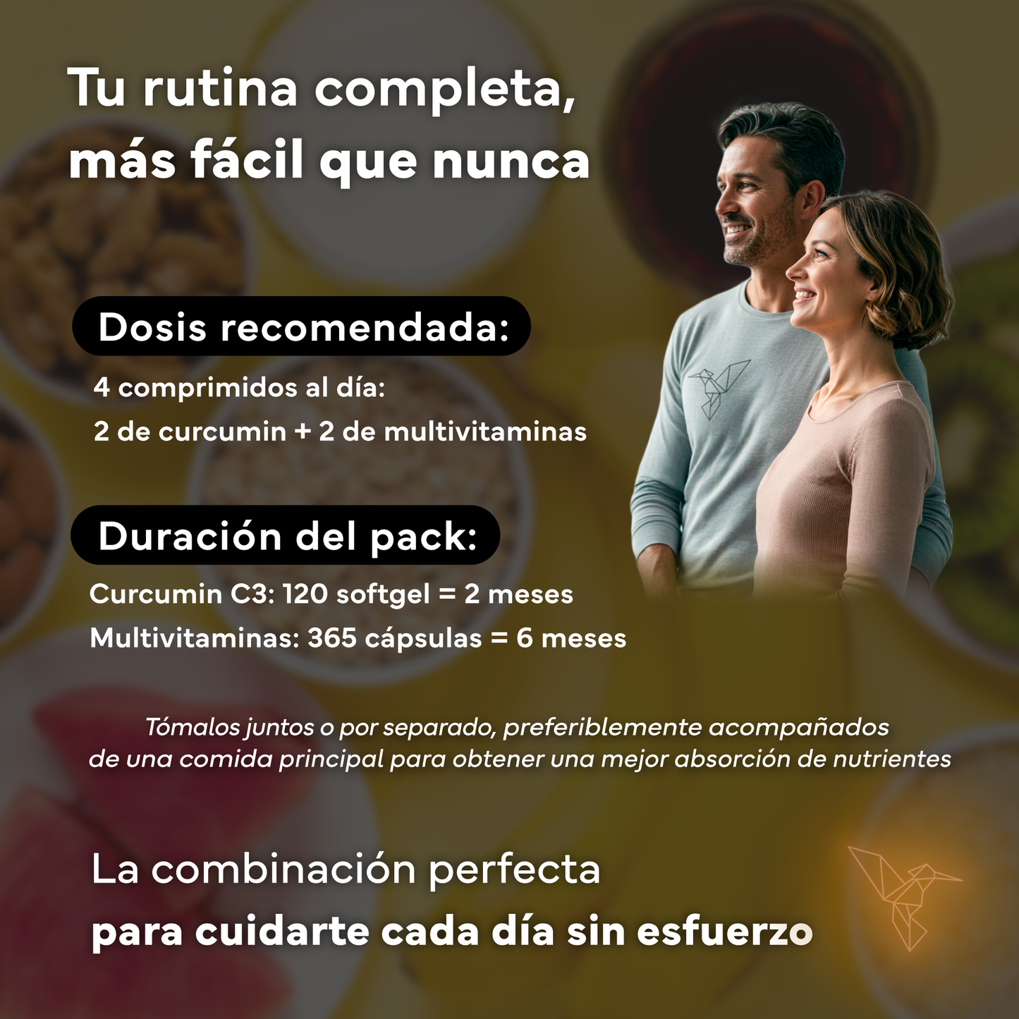 Cúrcuma Con Pimienta Negra + Multivitaminas Con Ginseng. Sevens Nutrition. Antiinflamatorio Y Vitalidad_4