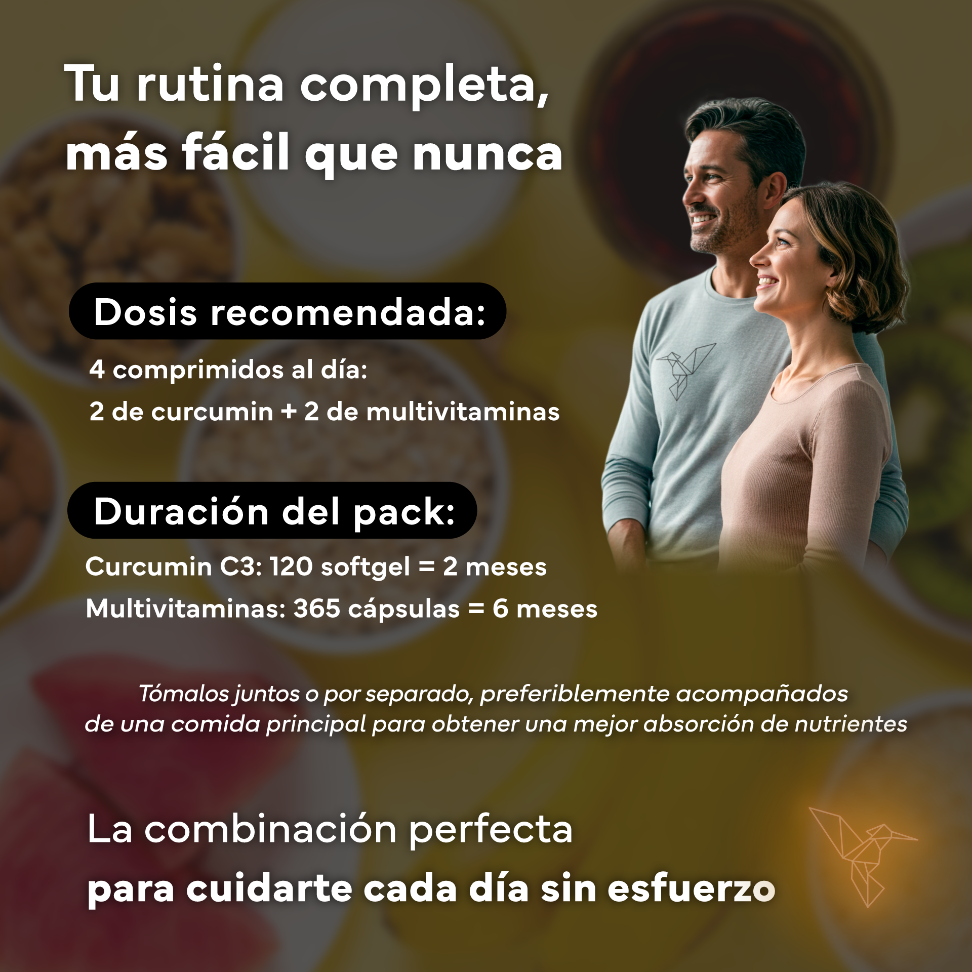 Cúrcuma Con Pimienta Negra + Multivitaminas Con Ginseng. Sevens Nutrition. Antiinflamatorio Y Vitalidad_4