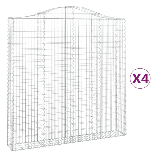 Cestas De Gaviones 4 Uds Forma De Arco Hierro 200x30x200/220 Cm_0