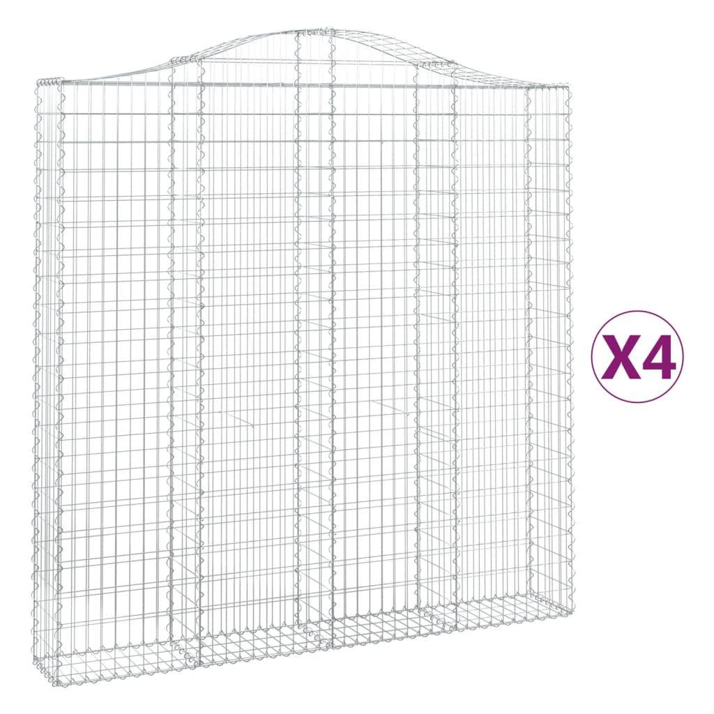Cestas De Gaviones 4 Uds Forma De Arco Hierro 200x30x200/220 Cm_0