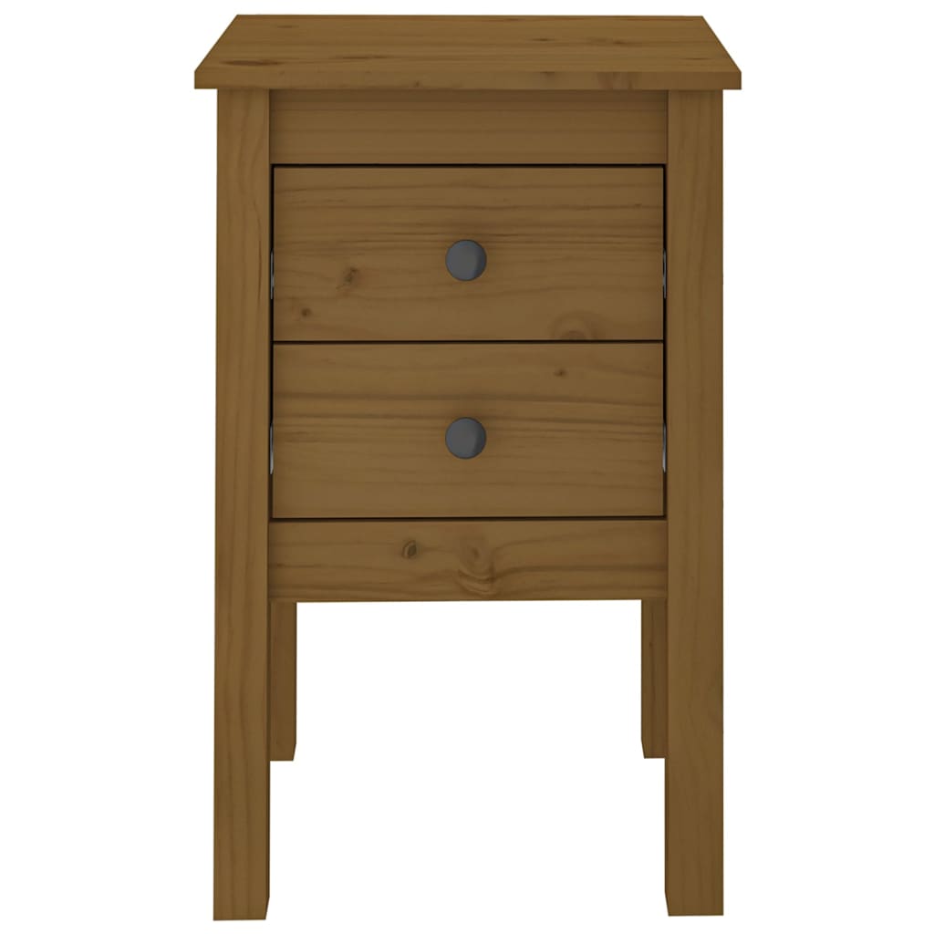 Mesitas De Noche 2 Uds Madera De Pino Marrón Miel 40x35x61,5 Cm_4