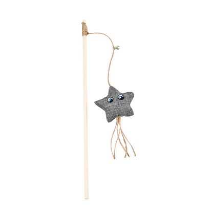 Juguete Para Gato En Forma De Caña De Pescar De 40cm, Cuerda Y Estrella De Tela En El Extremo_1