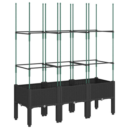 Jardinera Con Enrejado Pp Negro 120x40x142,5 Cm_4
