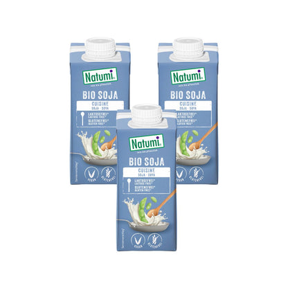 Pack x3 Natumi Creme de Soja Líquido Orgânico para Cozinha 200 ml