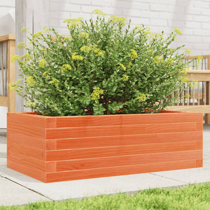 Jardinera De Madera Maciza Pino Marrón Cera 70x40x23 Cm_1