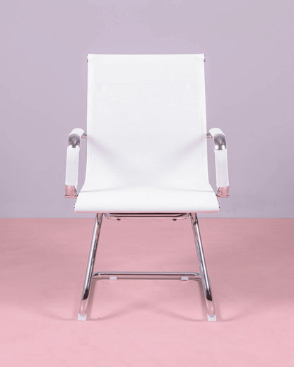 Silla Para Sala De Reuniones Con Respaldo Bajo En Malla De Fibra Transpirable - Alu_3