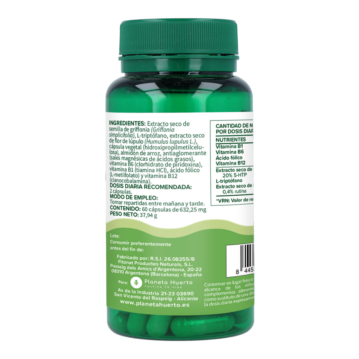 Griffonia 5-HTP Planet Garden 60 cápsulas
