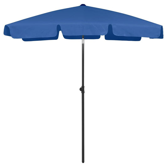 Vidaxl Sombrilla De Playa Azul 180x120 Cm_0