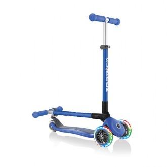 Scooter dobrável Primo Blue com luzes de roda Globber
