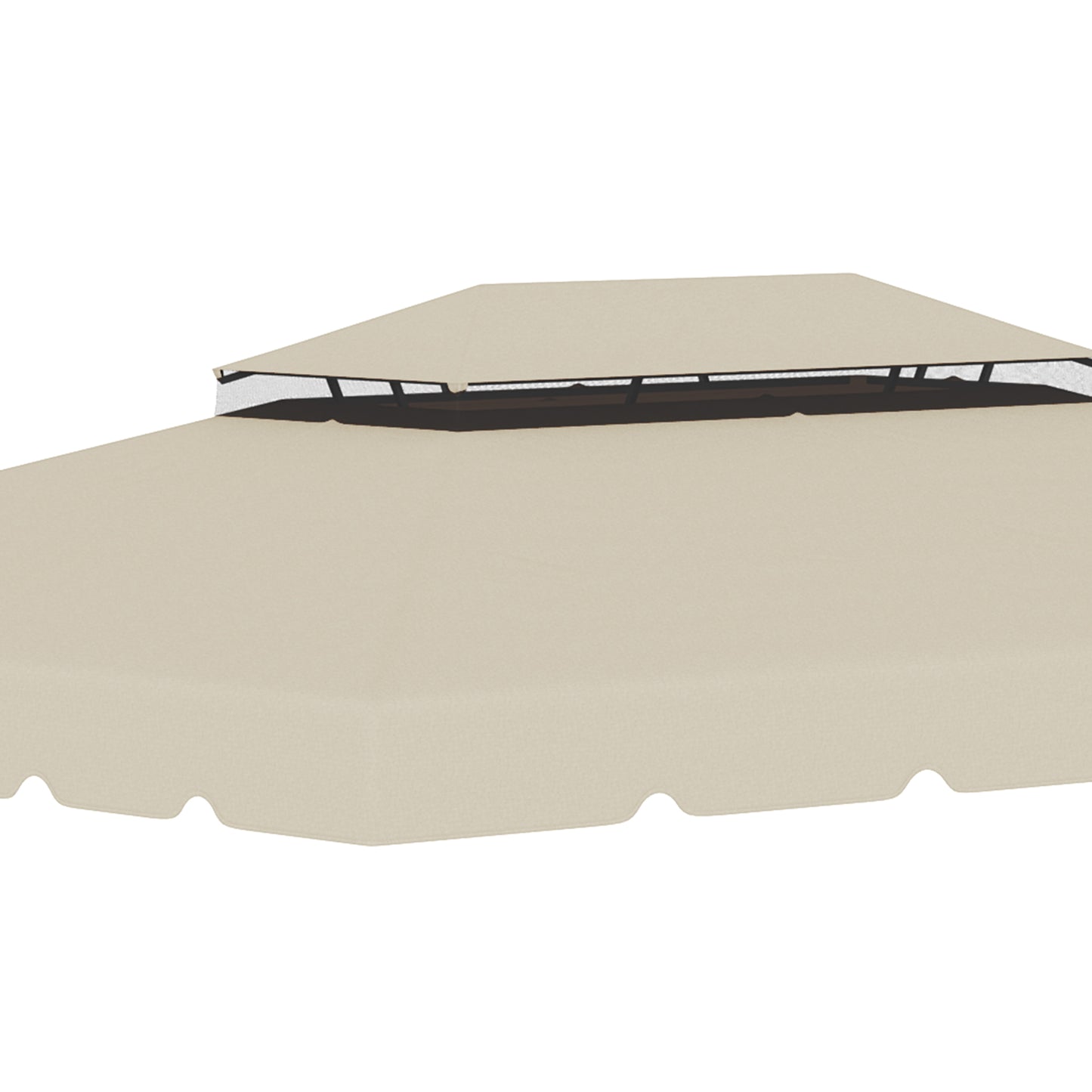 Outsunny Techo De Repuesto Para Cenador 4x3 M Con Doble Techo Beige_3