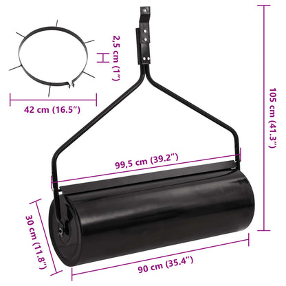 Rodillo De Césped Con Abrazaderas Aireadoras Hierro Negro 63 L / Vetonek_1
