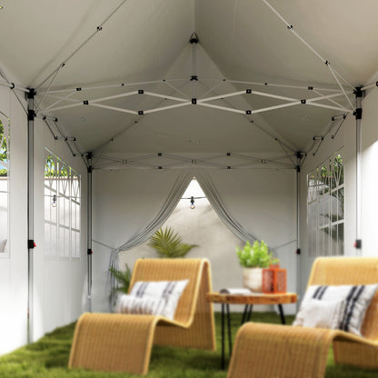 Outsunny Carpa Plegable Pop-up 6x3 M Anti-uv Con 6 Paredes Laterales Blanco_4