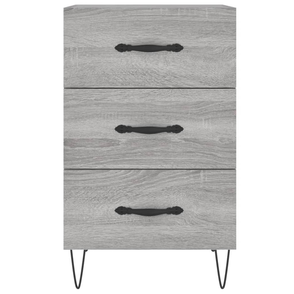 Mesita De Noche Madera De Ingeniería Gris Sonoma 40x40x66 Cm_3