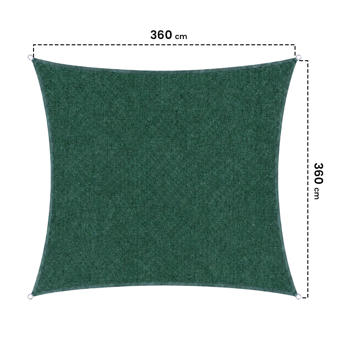 Toldo Vela Permeable Caudrada 3,6x3,6 M Verde Nortene_1