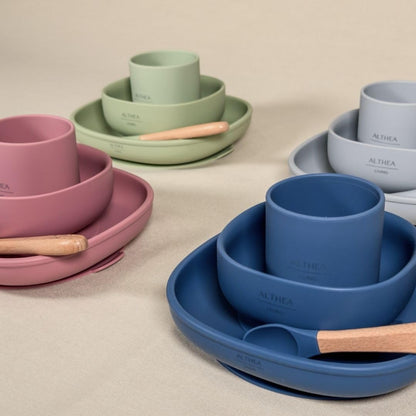 Vajilla De Silicona Orgánica - 4 Piezas - Gris Perla._3