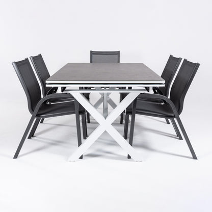Conjunto De Mesas Y Sillas De Exterior, Reforzado, Aluminio, Color Blanco_3
