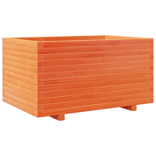 Jardinera Madera Maciza De Pino Marrón Cera 90x60x49,5 Cm_0