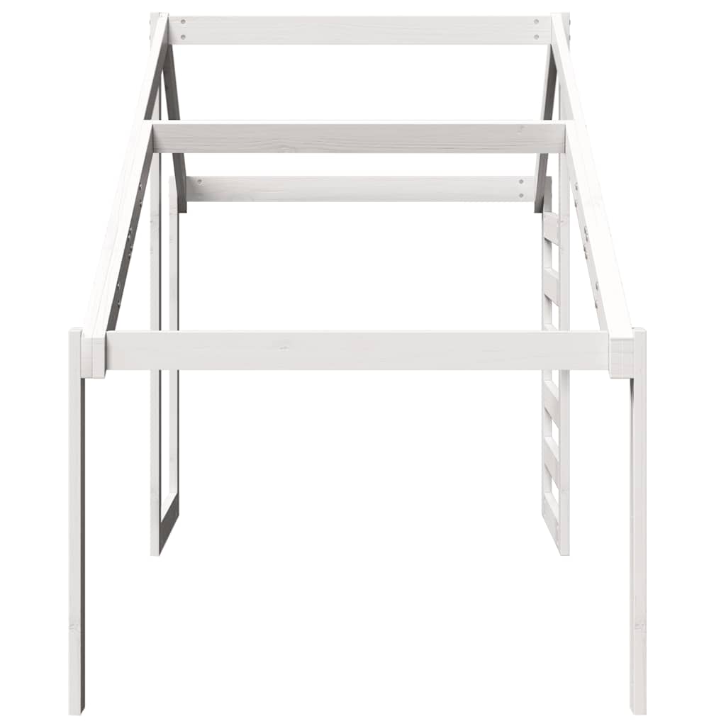 Techo De Cama Infantil Madera Maciza Pino Blanco 198x87x113 Cm_4