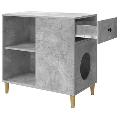 Casa Para Gatos Concreto 72 X 42.5 X 70 Cm Madera De Ingeniería_4
