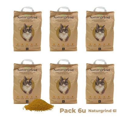 Sustrato Absorbente Wuapu Naturgrind Biodegradable Y Compostable Para Gato 1 U 17'5l_1