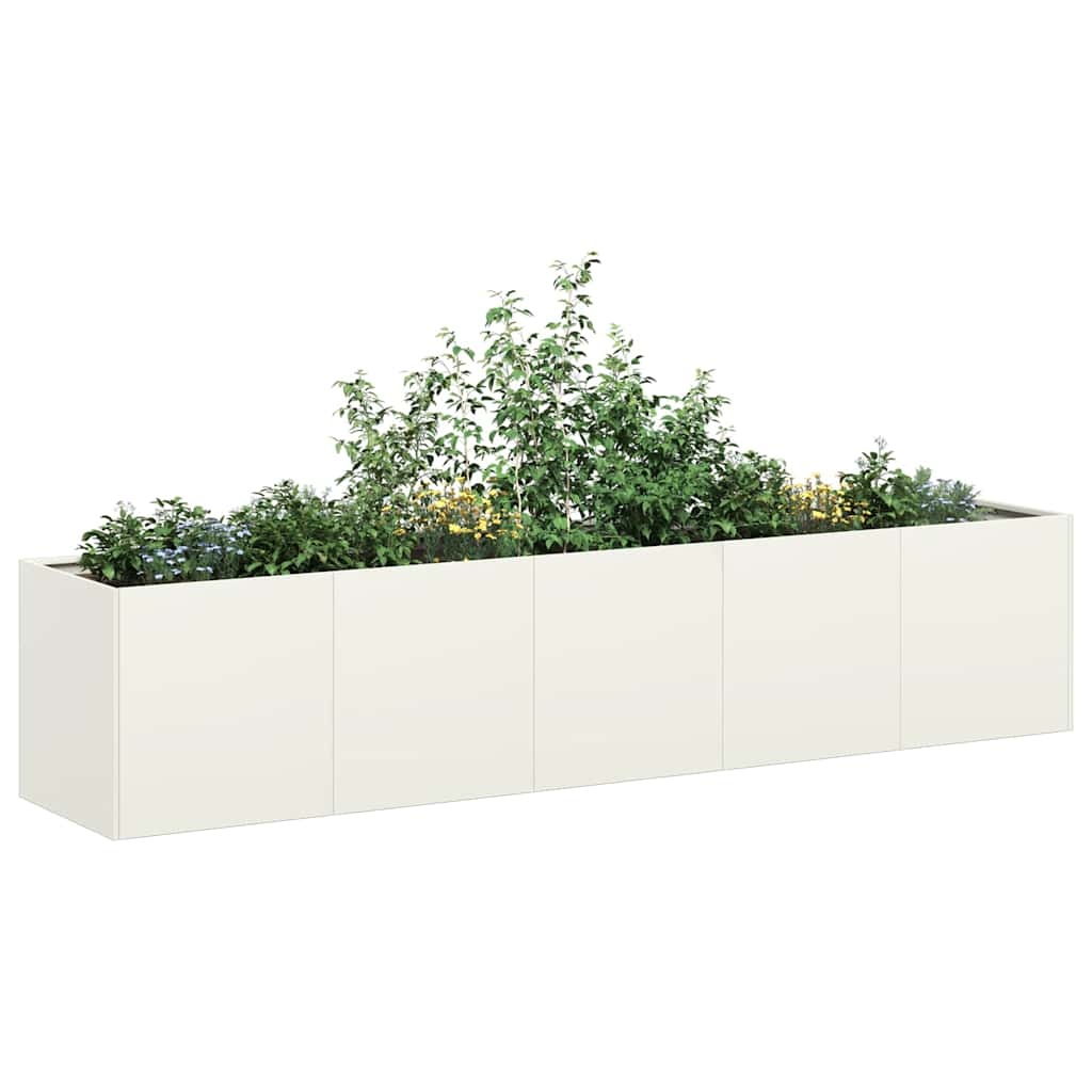 Jardinera De Acero Laminado En Frío Blanco 200x40x40 Cm_1