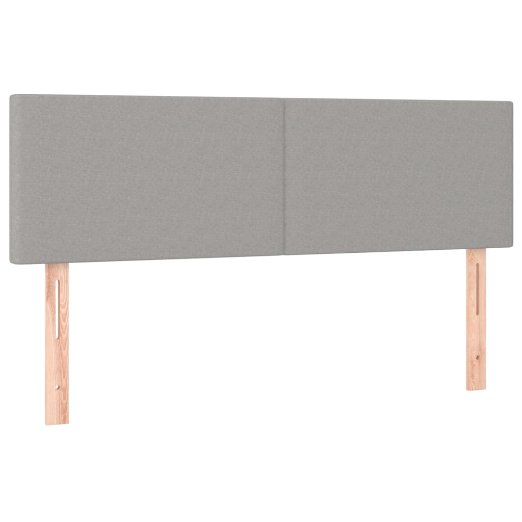 Cama Box Spring Colchón Y Luces Led Tela Gris Claro 140x190 Cm / Vetonek_2