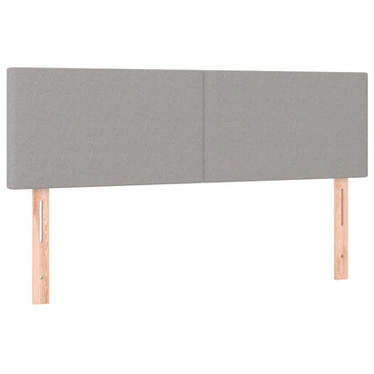 Cama Box Spring Colchón Y Luces Led Tela Gris Claro 140x190 Cm / Vetonek_2