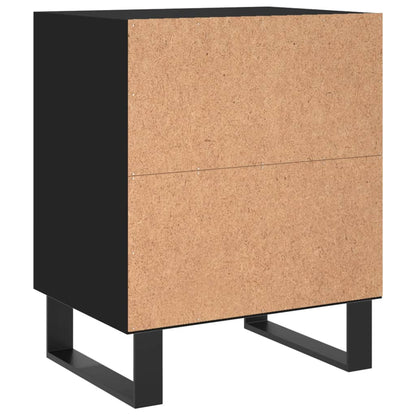 Mesita De Noche Madera De Ingeniería Negro 40x30x50 Cm_4