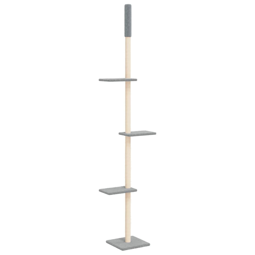 Vidaxl Árbol Rascador Gatos Suelo A Techo Gris Claro 267,5-297,5 Cm_0