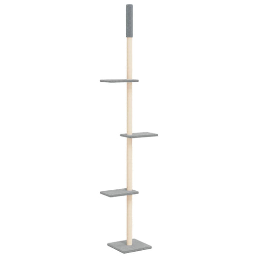 Vidaxl Árbol Rascador Gatos Suelo A Techo Gris Claro 267,5-297,5 Cm_0